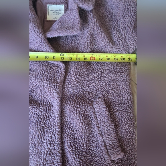Abercrombie & Fitch Mauve Teddy Jacket Color Old Pink (2b) - Picture 5 of 8